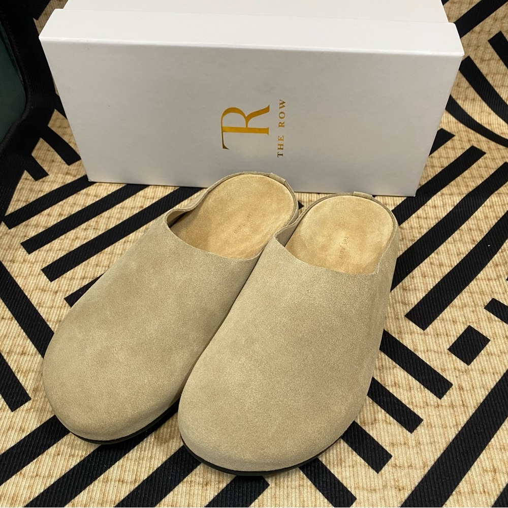 The Row Tan Suede Slip-On Shoes - Picture 1 of 5
